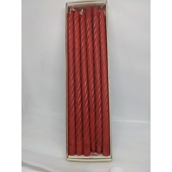 Vintage Candles Colonial Candle of Cape Cod Twist Slim 10.5" Red Dozen 12 NIB - Picture 4 of 6